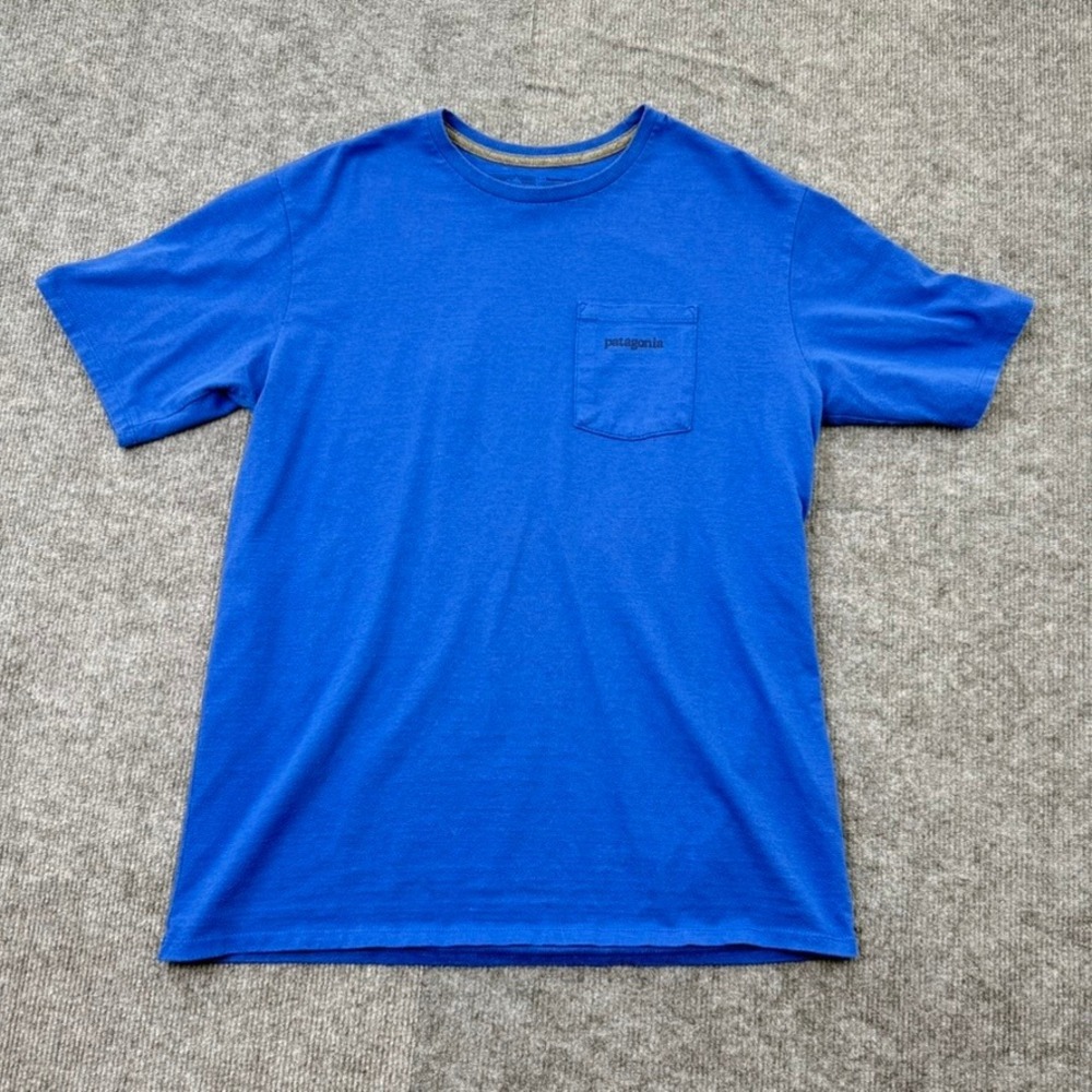 Patagonia Responsibili-Tee Men S Blue Recycled Gorpcore Hiking Outdoor Eco Trail